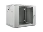 Lanberg wall-mounted installation rack cabinet 19'' 9U 600x450mm gray (glass door)
