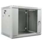 Lanberg wall-mounted installation rack cabinet 19'' 9U 600x450mm gray (glass door)