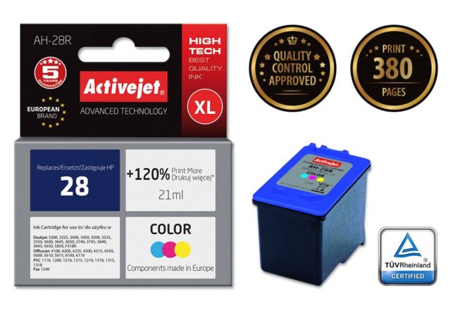 Activejet AH-28R Ink (replacement for HP 28 C8728A; Premium; 21 ml; color) - imagine 2
