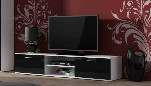Cama TV stand SOHO 180 white/black gloss - imagine 9