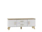 Cama RTV stand LOTTA 140cm white + sonoma oak
