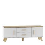Cama RTV stand LOTTA 140cm white + sonoma oak