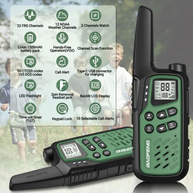 Walkie-Talkie Baofeng BF-T25E Green  2 pieces - imagine 8