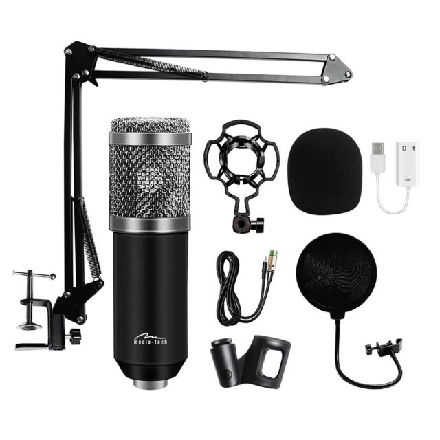 Microphone with accessories kit STUDIO AND STREAMING MICROPHONE MT397S - imagine 5
