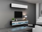 Cama TV stand VIGO NEW 30/140/40 black/white gloss - imagine 8