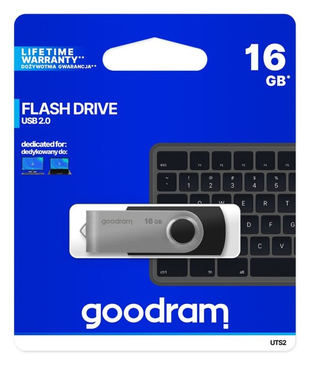 Goodram UTS2 USB flash drive 16 GB USB Type-A 2.0 Black Silver - imagine 5