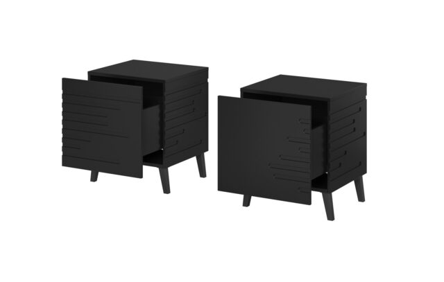 Cama bedside cabinet NOVA 44x40x52 mat black - imagine 2
