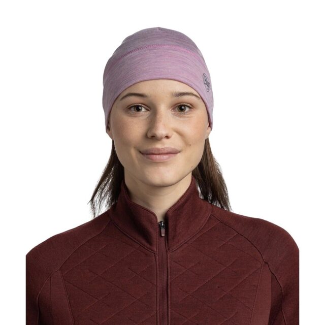 Buff Lightweight Merino Wool Beanie Hat Lilac - imagine 4