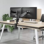 Manhattan TV & Monitor Mount  Desk  Full Motion (Gas Spring)  2 screens  Screen Sizes: 10-27   Black  Clamp or Grommet Assembly  Dual Screen  VESA 75x75 to 100x100mm  Max 8kg (each)  Lifetime Warranty - imagine 7