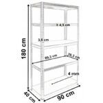 Topeshop REGAŁ G9040 garden tool storage rack Freestanding Galvanized steel  MDF - imagine 12
