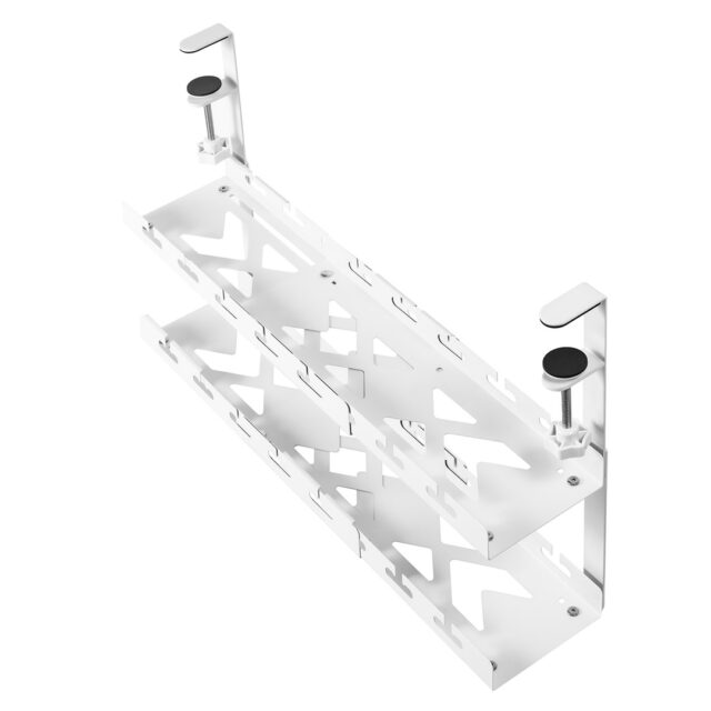 Maclean under-desk cable organizer  max. load 5kg  max. 728mm  2 levels  white  MC-102 W - imagine 11