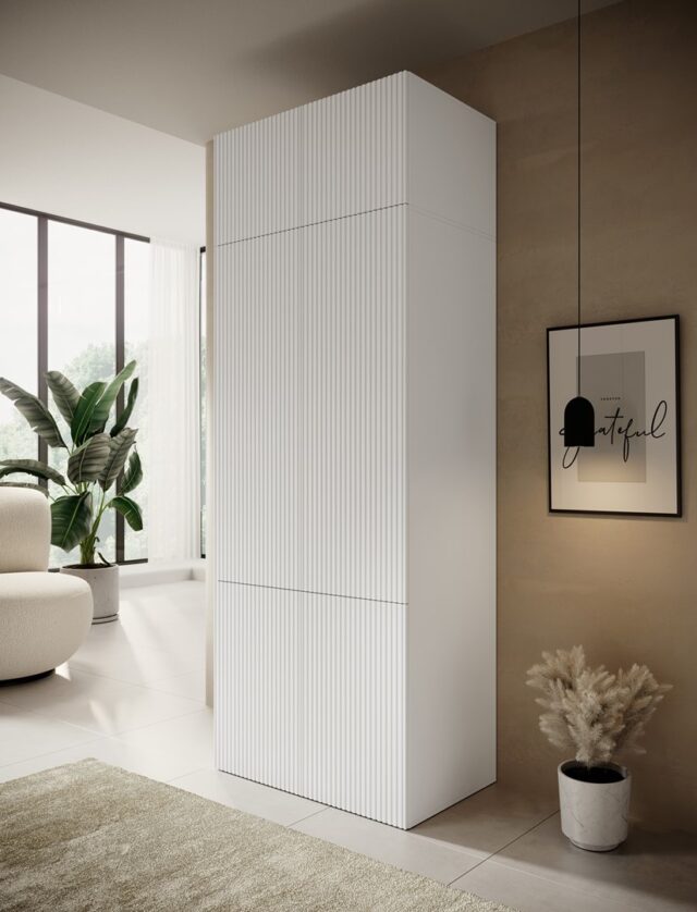 Wardrobe PAFOS 2D BASE 90x55.5x45 white matt - imagine 6