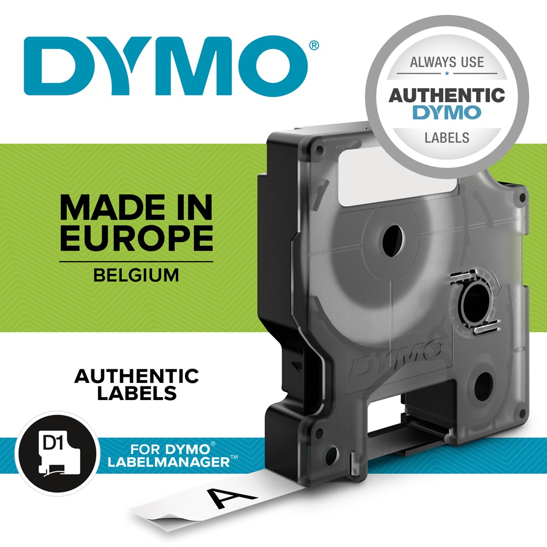cps-34a2ad0ea3591375eba0c9020d7ee518-2026-01-18-23-42-22 DYMO D1 Standard - Black on White - 9mm - imagine 1