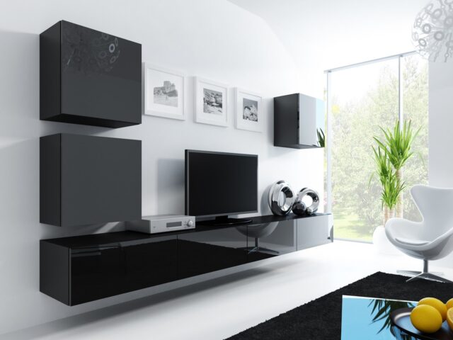 Cama Square cabinet VIGO 50/50/30 black/black gloss - imagine 3