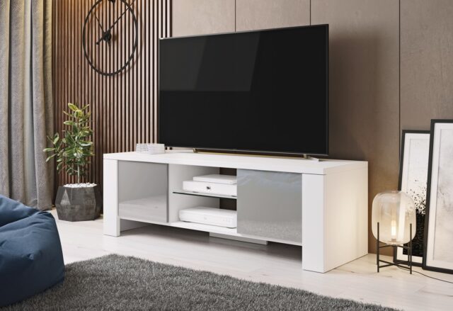 Cama TV stand WEST 42/130/42 white/grey gloss - imagine 2