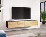 Cama TV Stand VIGO '180' 30/180/40 black/wotan oak - imagine 3