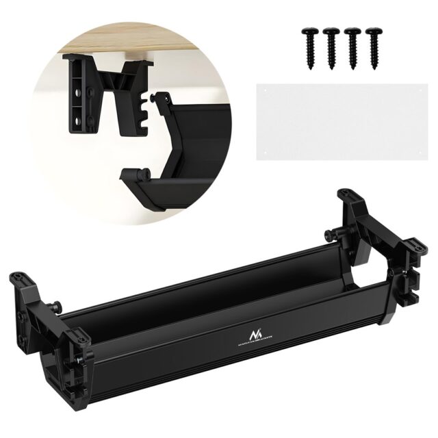 Maclean under-desk cable/extension organizer  max. load 5kg  black  MC-106 B - imagine 6