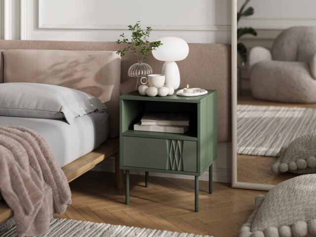 Cama Bedside table 2 pcs. TRESSE 44x40x53 matte green - imagine 3
