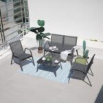 Garden furniture set RIVET black - imagine 2