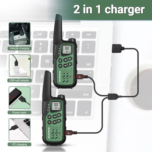Walkie-Talkie Baofeng BF-T25E Green  2 pieces - imagine 10