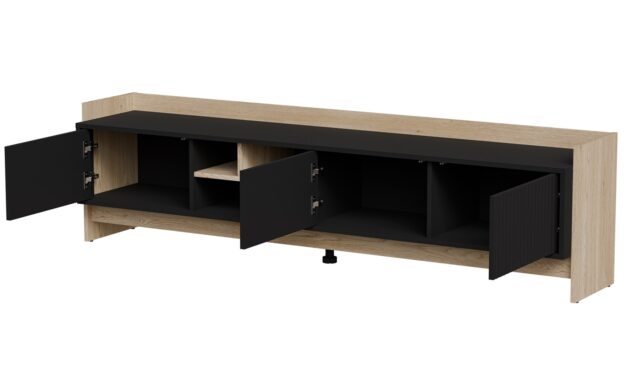 Cama RTV PORTO 3D cabinet 190x38x50 oak/black - imagine 2
