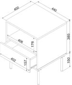 Bedside table 2 pcs. TRESSE 44x40x53 cashmere matt - imagine 4