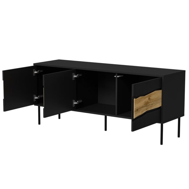 Cama INSERTO 3D TV cabinet 143.5x40x61.5 black + LED - imagine 4