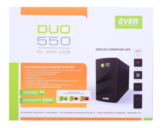 UPS EVER DUO 550 PL AVR USB (T/DAVRTO-000K55/01) - imagine 5