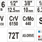YATO YT-38841 1/4   3/8   1/2  Socket wrench set