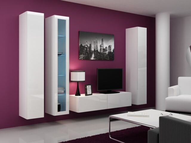 Cama Full cabinet VIGO '180' 180/40/30 white/white gloss - imagine 21