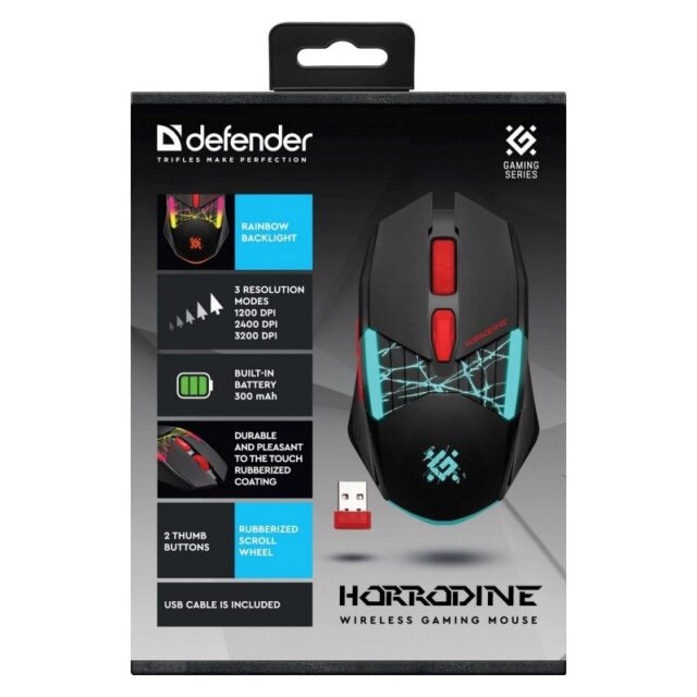 MOUSE DEFENDER GM-126 TISA RF+BT OPTIC 1600dpi 6P BLACK - imagine 7