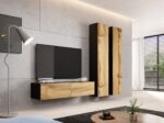 Cama TV stand VIGO 140 30/140/40 black/wotan oak - imagine 4