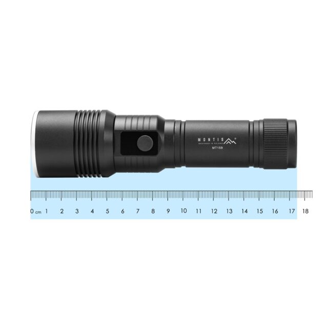Montis Taktyczna ręczna latarka akumulatorowa LED MT159 Black Hand flashlight - imagine 8