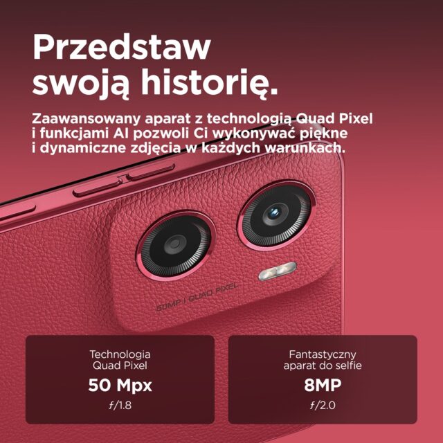 Smartfon Motorola Moto G05 4/128GB Plum Red - imagine 11