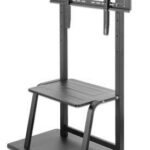 Manhattan TV & Monitor Mount  Trolley Stand  1 screen  Screen Sizes: 37-100   Black  VESA 200x200 to 800x600mm  Max 150kg  Shelf and Base for Laptop or AV device  Height-adjustable to four levels: 862  916  970 and 1024mm  LFD  Lifetime Warranty