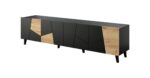 RTV cabinet ETNA 200x42x52 black matt + oak craft - imagine 3