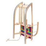 GreenBlue wooden sled  backrest  fabric seat  cord  up to 100 kg  GB154