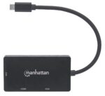Manhattan USB-C Dock/Hub  Ports (x3): DVI-I  HDMI and VGA Ports  Note: Only One Port can be used at a time  External Power Supply Not Needed  Universal for all devices  Cable 10cm  Black  Three Year Warranty - imagine 5