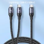 USAMS Kabel U71 USB-C/ Lighning na USB-C1,2m 100W PD Fast Charge czarny/black SJ550USB01(US-SJ550) - imagine 2