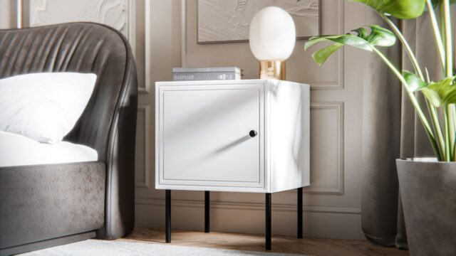 Bedside table 2 pcs PALAZZO BIS 45x39xH59 white matt - imagine 3