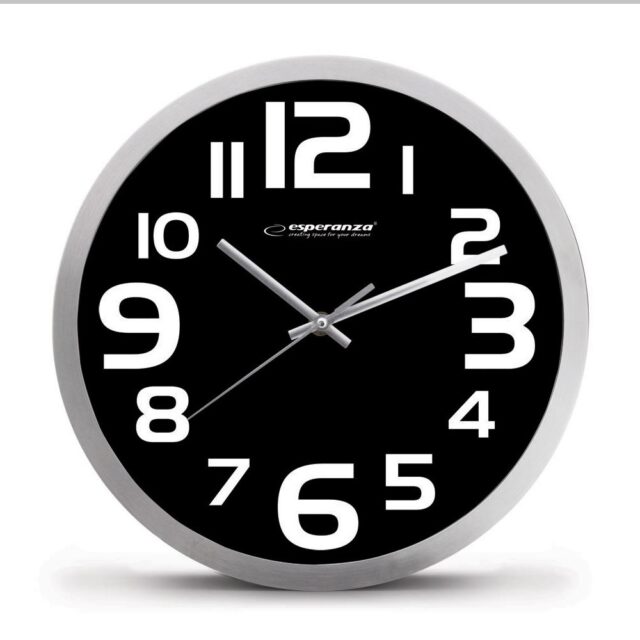 Esperanza EHC013K Wall Clock - Zurich - Black Quartz clock Oval Black  White - imagine 3