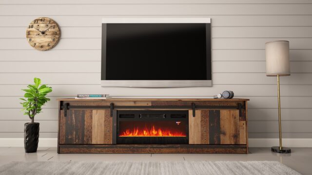 RTV GRANERO + fireplace cabinet 200x56.7x35 old wood - imagine 3
