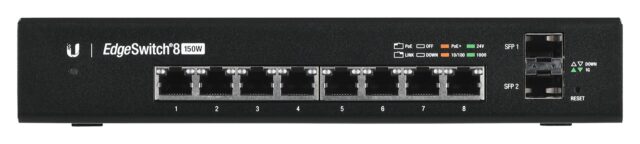 Ubiquiti EdgeSwitch 8 Managed Gigabit Ethernet (10/100/1000) Power over Ethernet (PoE) Black - imagine 3