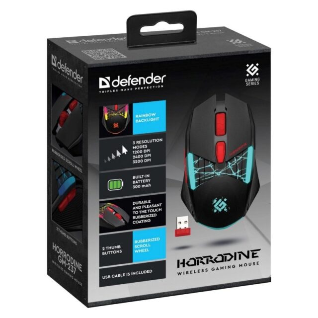 MOUSE DEFENDER GM-126 TISA RF+BT OPTIC 1600dpi 6P BLACK - imagine 6
