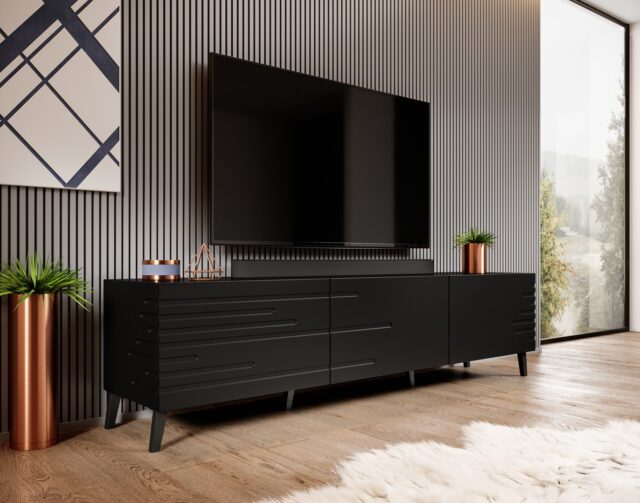 Cama RTV NOVA cabinet 186x40x48 mat black - imagine 3