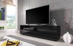 Cama TV cabinet MUZA 138/40/41 black/black gloss - imagine 2