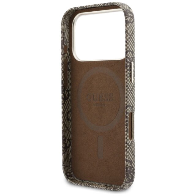 Case Guess 4G Script MagSafe for iPhone   17 Pro brown - imagine 7
