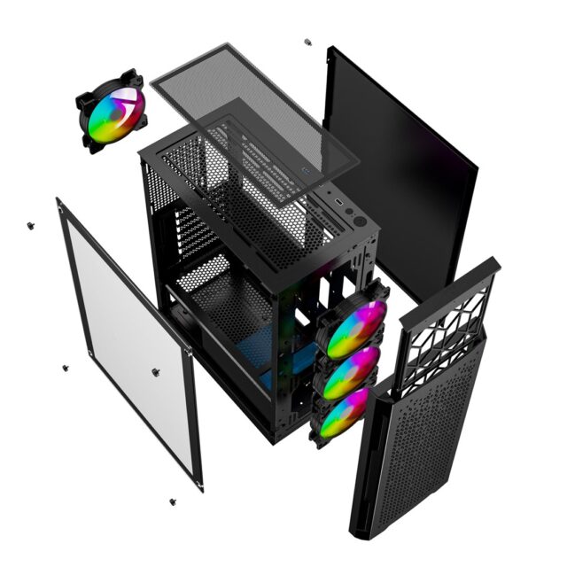 Gembird CCC-FC-400X Gaming ARGB computer case Fornax 400X  black - imagine 10