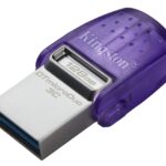 Kingston Technology DataTraveler microDuo 3C USB flash drive 64 GB USB Type-A / USB Type-C 3.2 Gen 1 (3.1 Gen 1) Purple  Stainless steel