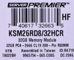 Kingston RDIMM 32GB DDR4 2Rx8 Hynix C Rambus 2666MHz PC4-21300 KSM26RD8/32HCR - imagine 4